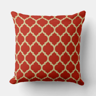KLASSISCH ELEGANTES Golden-Rotes Vierpass-Muster Kissen