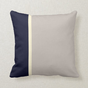 Klassisch Elegantes Navy-Grau mit eleganten Streif Kissen