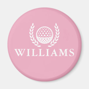 Klassisch Elegantes Rosa Personalisierter Name Mon Magnet