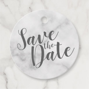 Klassisch elegantes weißes Marmor Hochzeit speiche Geschenkanhänger