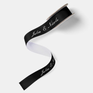 Klassisch Elfenbein Schwarze Hochzeit Individuelle Satinband