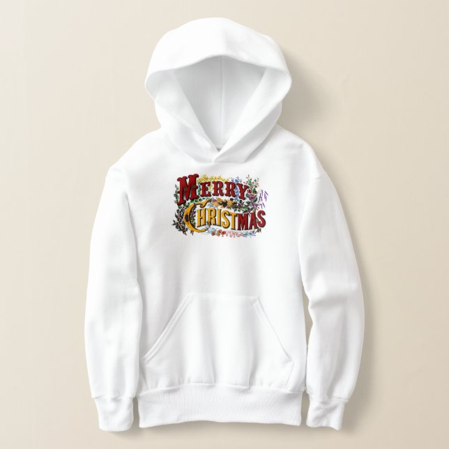 Klassisch "Frohe Weihnachten" farbenfroh Hoodie (Ablage )