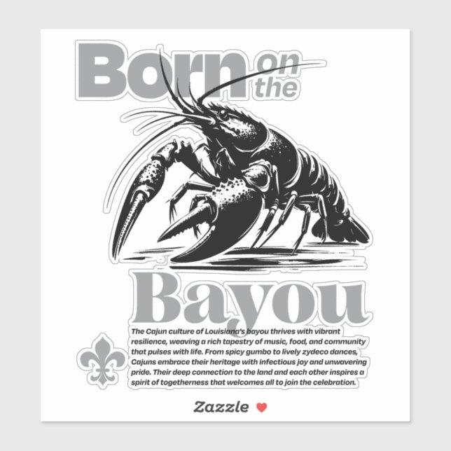 Klassisch Geboren an der Bayou Cajun Vibes Aufkleber (Blatt)