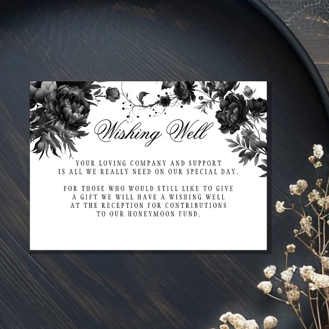 Klassisch-gotische Weiße Hochzeit wünschenswert Begleitkarte (Von Creator hochgeladen)