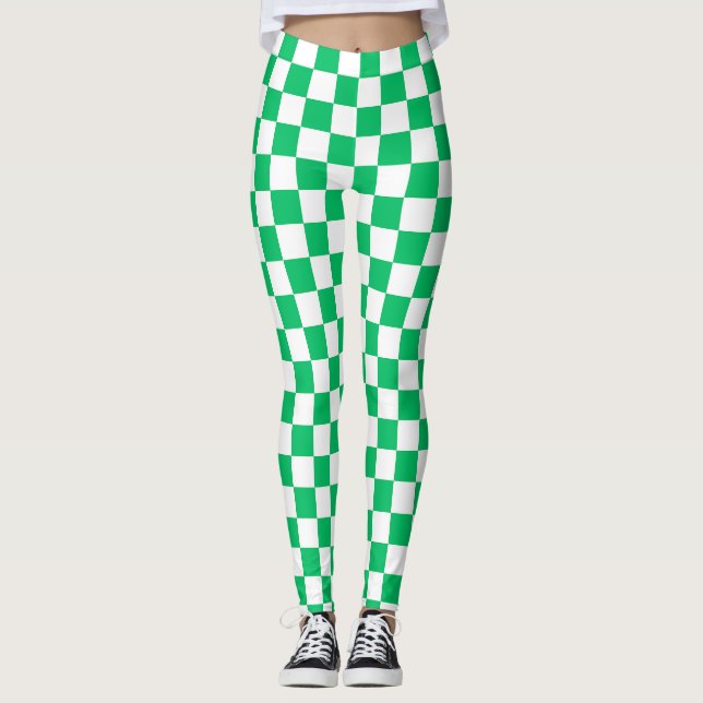 Klassisch grün kariert  leggings (Vorderseite)