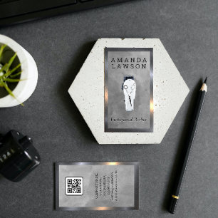 klassisch Haarflossen und Schere QR-Code Visitenkarte