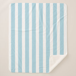 Klassisch hell Blau und weiß gestreift Sherpadecke