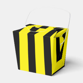 Klassisch hell Gelb und schwarz gestreift Ausstieg Geschenkschachtel