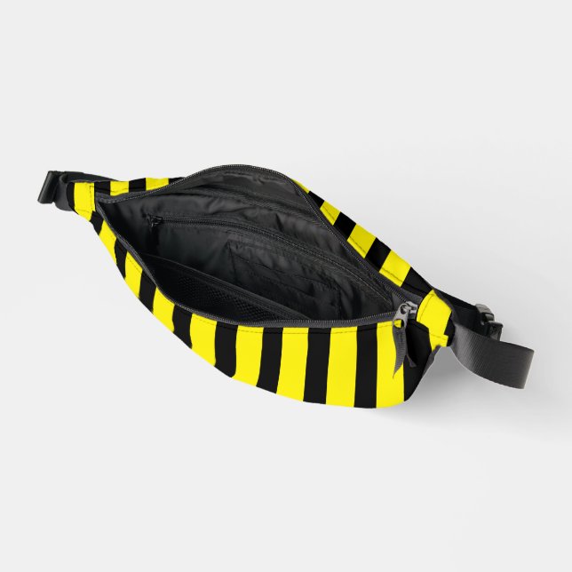 Klassisch hell Gelb und schwarz Streifen Bauchtasche (Offen)