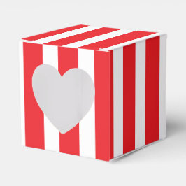 Klassisch hell Rot und Weiß Streifen Herz 2x2x2 Geschenkschachtel