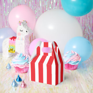 Klassisch Helle Rot-Weiß-Gestreifte Mittlere Giebe Geschenkschachtel