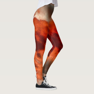 Klassisch in intensiven Rot-Korallen-Farbtönen Leggings