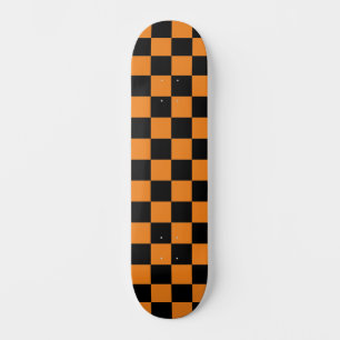 Klassisch kariert (kariert) orange und schwarz skateboard