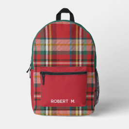 Klassisch Kariert rustikal Personalisiert Bedruckter Rucksack