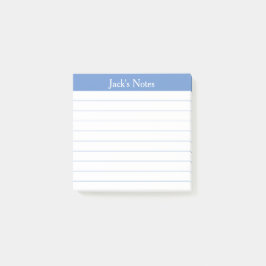 Klassisch leichte blaue liniierte Personalisierte Post-it Klebezettel