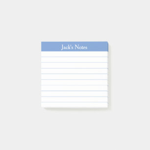 Klassisch leichte blaue liniierte Personalisierte Post-it Klebezettel