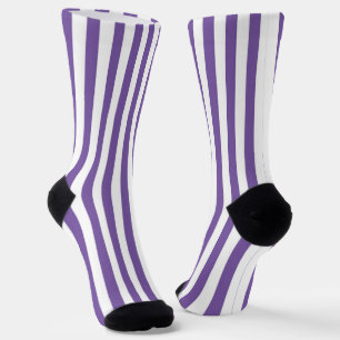 Klassisch Lila und Weiß Vertikal Gestreift Socken
