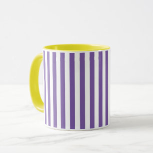Klassisch Lila und Weiß Vertikal Gestreift Tasse