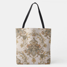 Klassisch, Luxus-Ornament, Gold Beigi Grau