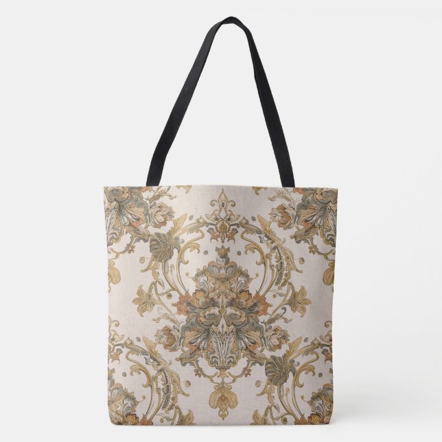 Klassisch, Luxus-Ornament, Gold Beigi Grau (Vorderseite)