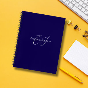 Klassisch minimalistisch, blau und weiß notizbuch