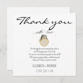 Klassisch minimalistisch ,Eulen in Liebe Dankeskarte