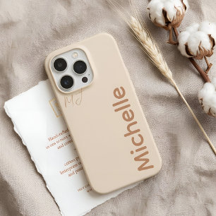 Klassisch-minimalistische Haferflockensand-Erde mi iPhone 15 Pro Hülle