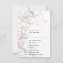 Klassisch Modern Elfenbein und Rosé Blumendesign
