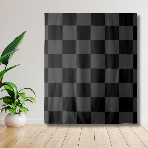 Klassisch Modern Schwarz & Räucherschwarz Kariert Wandteppich