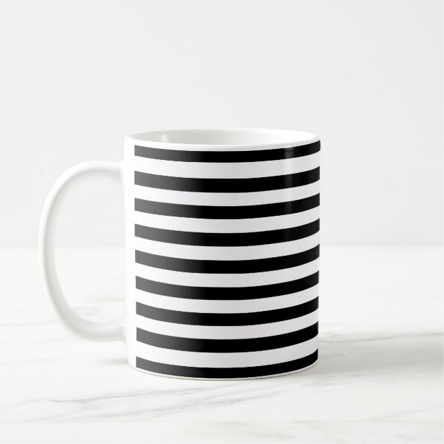 Klassisch, modern schwarz und weiß, horizontal ges kaffeetasse (Links)