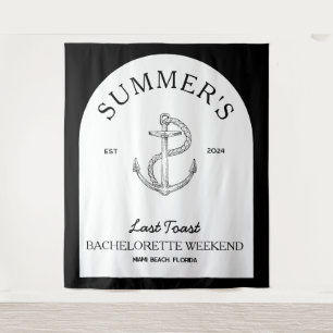 Klassisch moderne elegante schwarze Hen Night Wandteppich