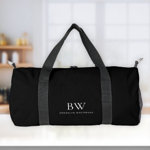 Klassisch Moderne Minmalistische Schwarz-Weiß-Mono Duffle Bag