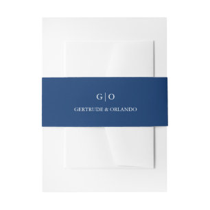 Klassisch Navy Blau Elegante Hochzeit Einladungsbanderole