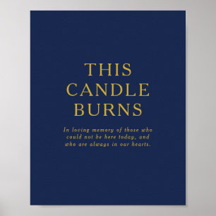 Klassisch Navy Blau   Gold Diese Kerze Brennt Hoch Poster