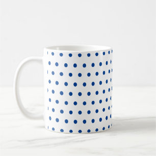 Klassisch Navy Blau Punkte auf Weiß Kaffeetasse