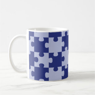 Klassisch Navy Blau Puzzleteil Nahtlos Kaffeetasse