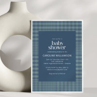 Klassisch Navy Blau Retro Glen Karo Baby Shower