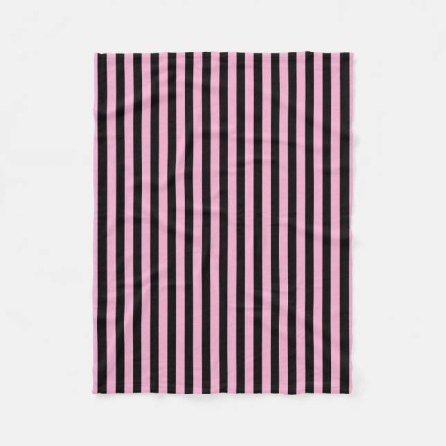 Klassisch Niedlich, modern, schwarz und rosa gestr Fleecedecke (Vorderseite)