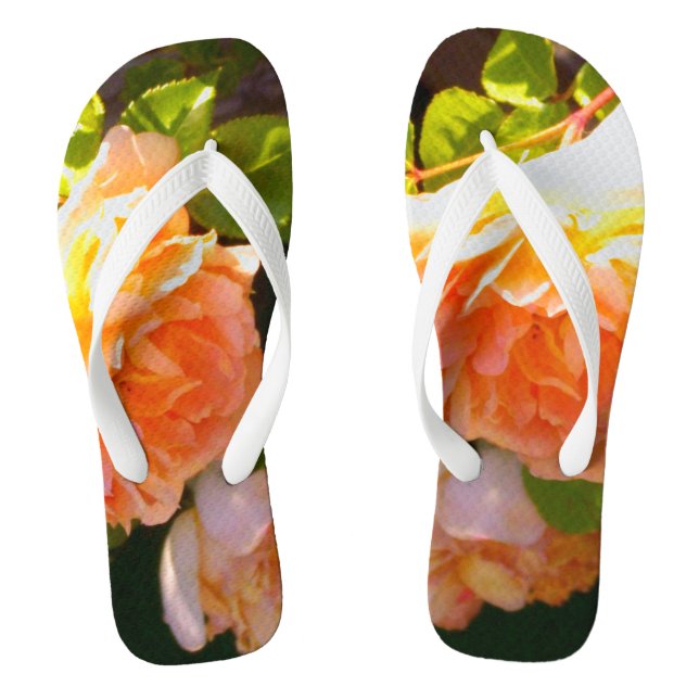 Klassisch orange pfirsichfarbene Rose Flip Flops (Fußbett)