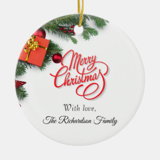 Klassisch Personalisiert Rot & Grün - Elegantes We Keramik Ornament