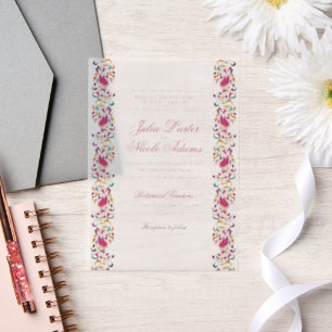 Klassisch Pink Grün Gelb Floral Schwan Vogel Hochz