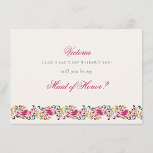 Klassisch Pink Grün Gelb Floral Schwan Vogel Hochz Menükarte
