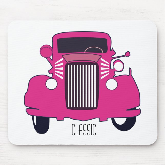 Klassisch rosa Auto Mousepad (Vorne)