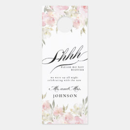 Klassisch rosa Blumenhochzeit willkommen/nicht stö Türanhänger