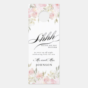 Klassisch rosa Blumenhochzeit willkommen/nicht stö Türanhänger