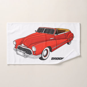 Klassisch rot 1948 Auto Badhandtuch Set