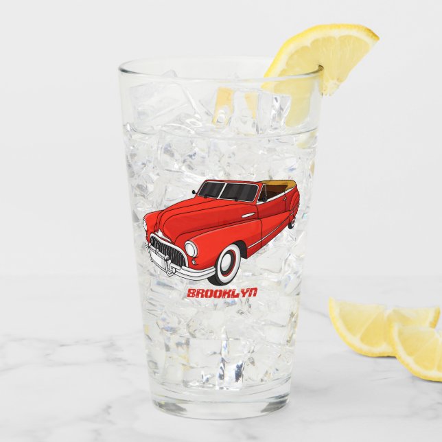 Klassisch rot 1948 Auto Glas (Rückseite Ice)