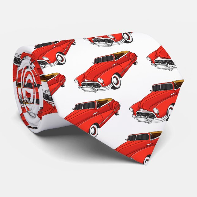 Klassisch rot 1948 Auto Krawatte (Gerollt)