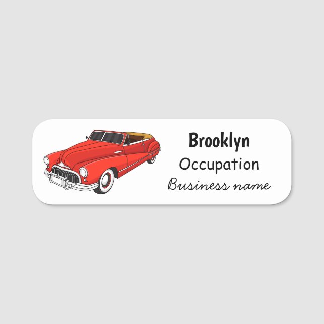 Klassisch rot 1948 Auto Namensschild (Vorderseite)