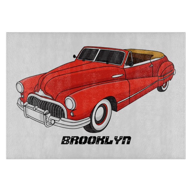 Klassisch rot 1948 Auto Schneidebrett (Vorderseite)